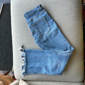 Zara distressed boot cut light wash jeans
